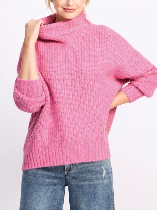 pistola Sweaters - pistola Pink Cozy Ribbed Turtleneck Sweater